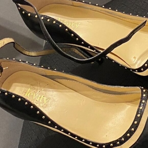 Levity's Black & Sheer Studded Heels - Picture 2 of 3